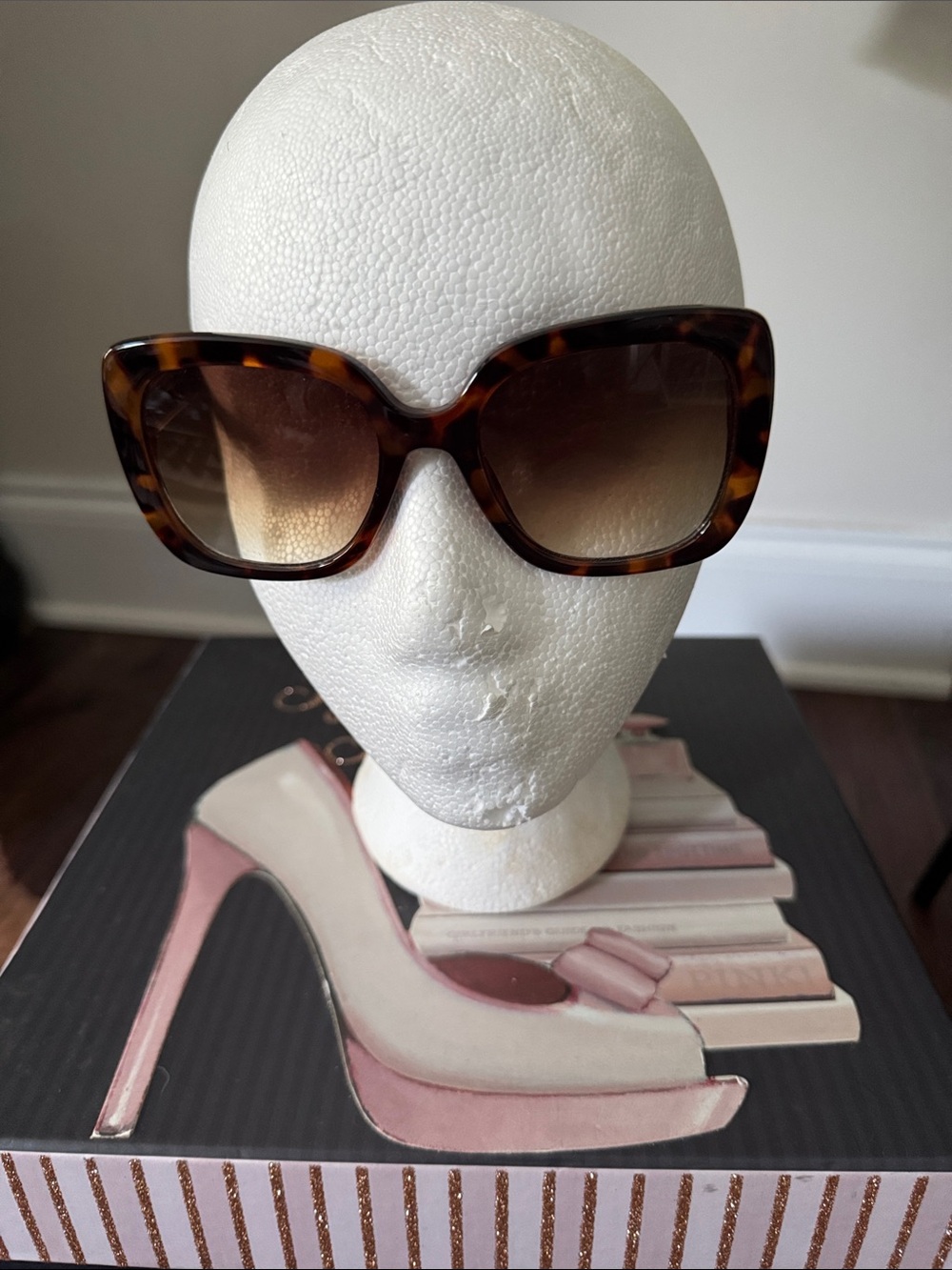 Jones New York Tortoiseshell Square Sunglasses with Brown Gradient Lenses